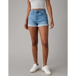 AE American Eagle Women's Size 0 Mom Short Cuffed Hem Denim Jean Shorts Women 0